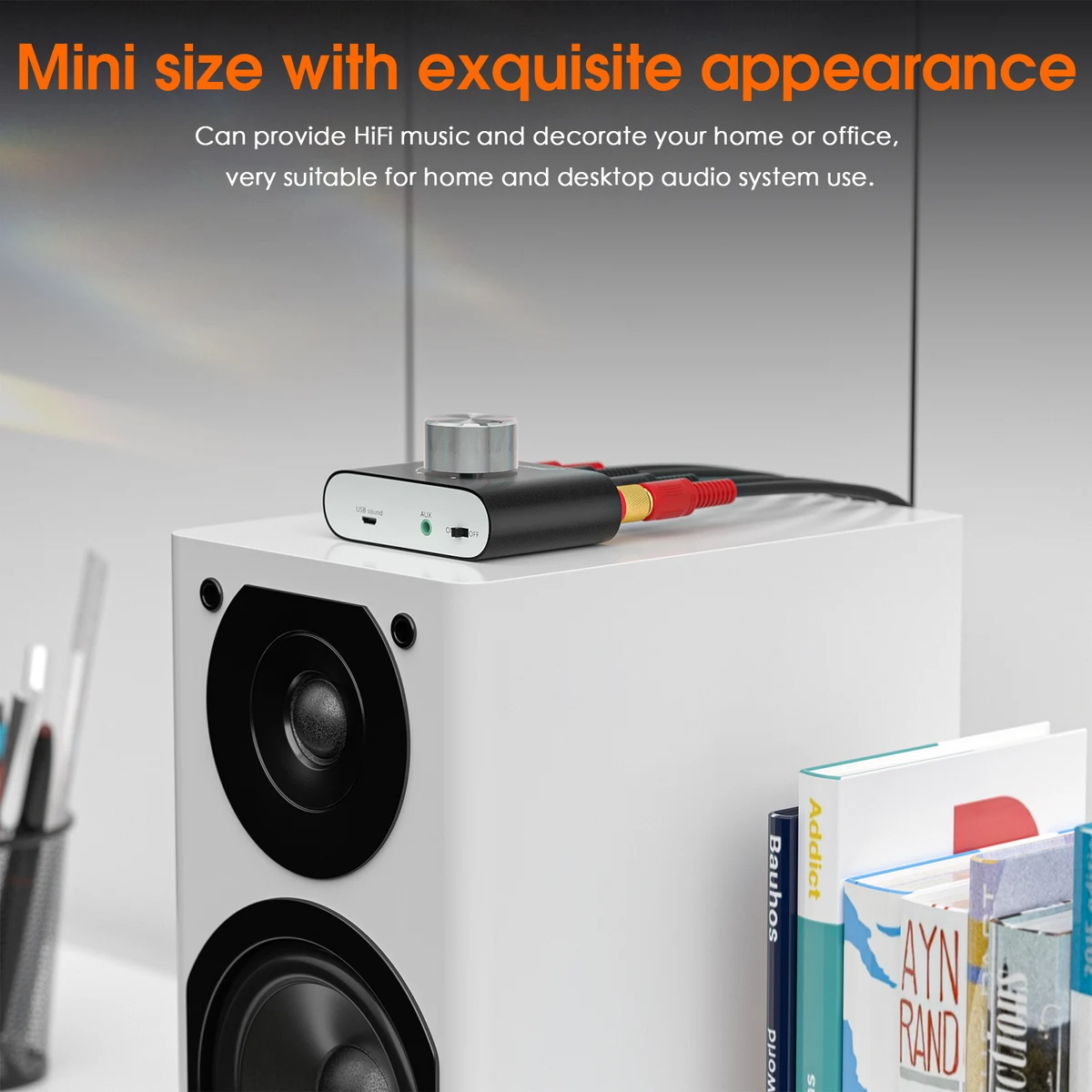 Douk Audio HiFi Bluetooth 5.0 Power Amplifier Mini TPA3116 Digital Class D Desk Stereo Audio Amp for Home Car 50W + 50W — view 6