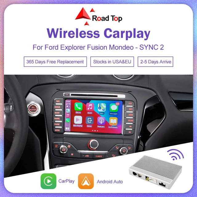  Carplay inalámbrico para Ford Explorer Fusion Mondeo, sincronización con Android Auto Mirror Link Airplay, reproductor de coche, funciones de cámaras Usb
