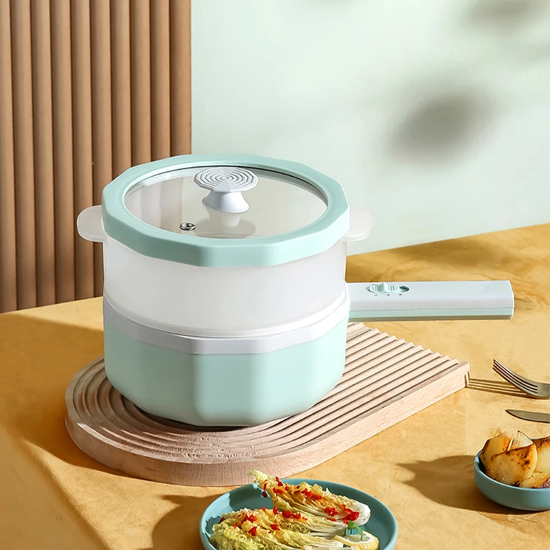 Multifunction Non-stick Pan Electric Cooking Pot Household 1-2 People Hot Pot Single/Double Layer Electric Rice Cooker Machine joyoung soy milk maker 2 3 people household automatic multi function soybean milk machine filter free liquidificador 350ml