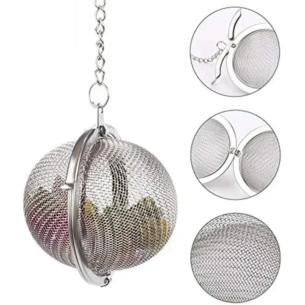 1-2Pcs Stainless Steel Tea Ball, 2.04 Inch Mesh Tea Infuser StrainersPremium Filter Interval Diffuser For Loose Leaf