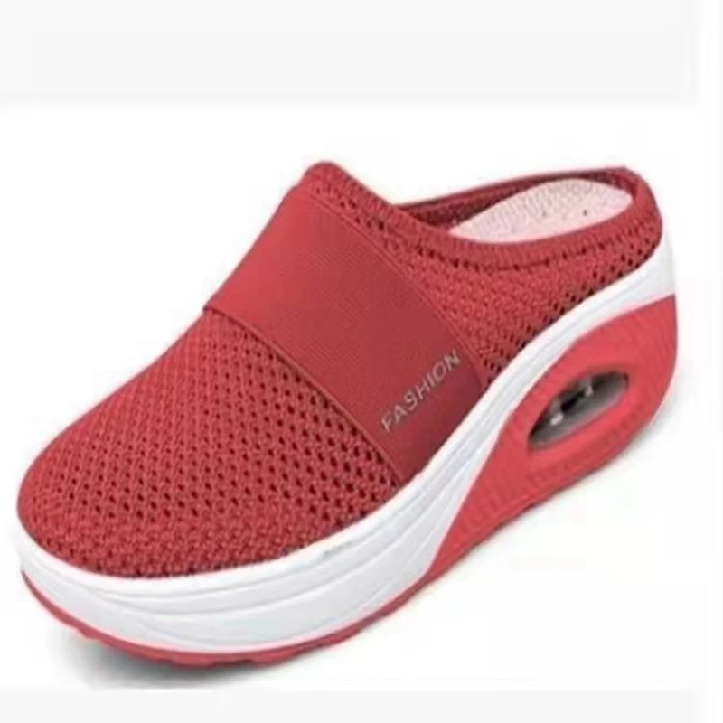 Women's Air Cushion Walking Shoes 2025 Summer Mesh Lightweight Wedge Platform Slippers Female Sneakers Mules Zapatos De Mujer 6