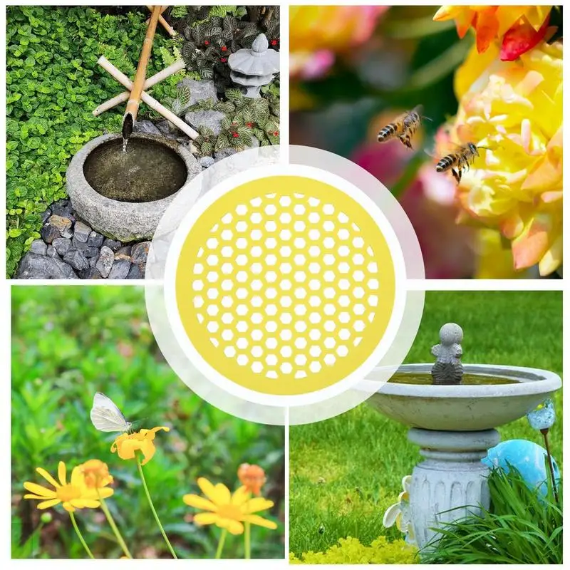 Floating Bee Island Honeycomb Bee Waterer Floating Station Insect Drinking Tray For Outdoor Garden Thirsty