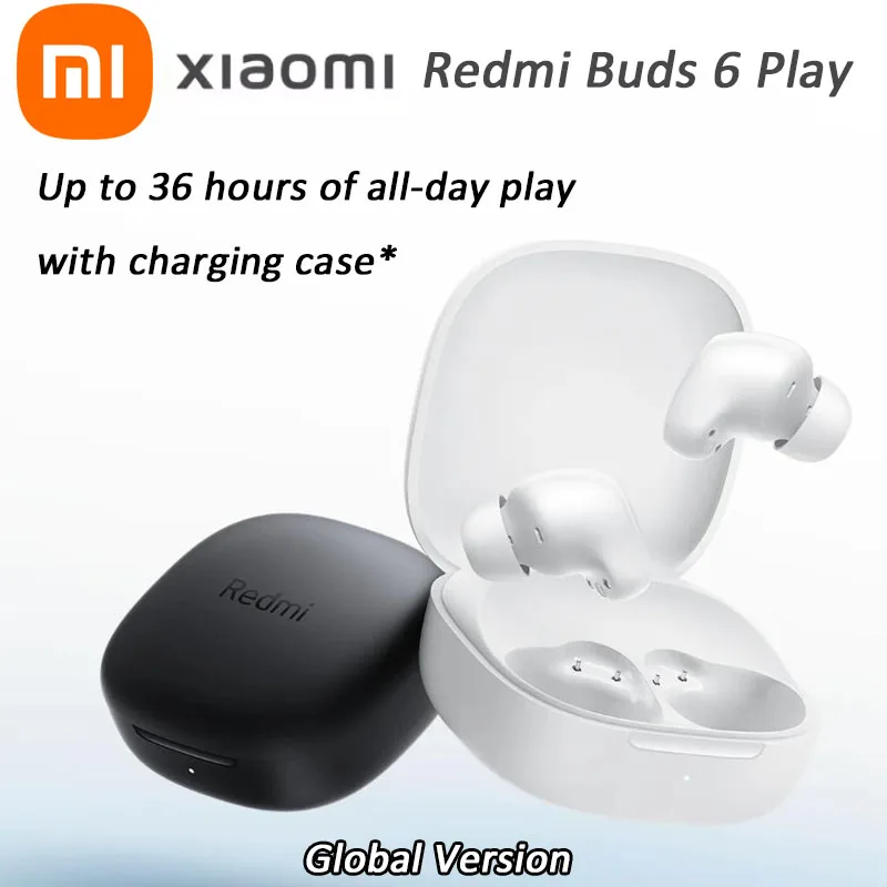 Global Version Xiaomi Redmi Buds 6 Play Earbuds 10mm Dynamic Driver AI Noise Cancellation 36 Hours Battery TWS Earphone wireless bluetooth earphones