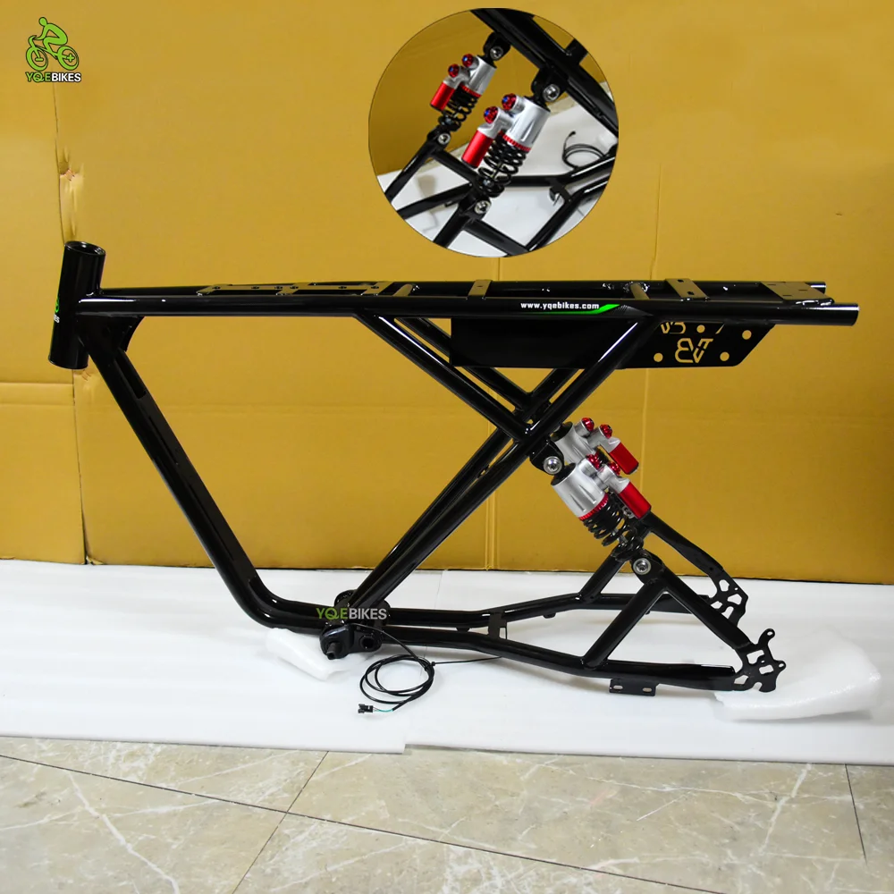 NewDesignDoubleRearFullSuspensionBicycleFrameElectricBike