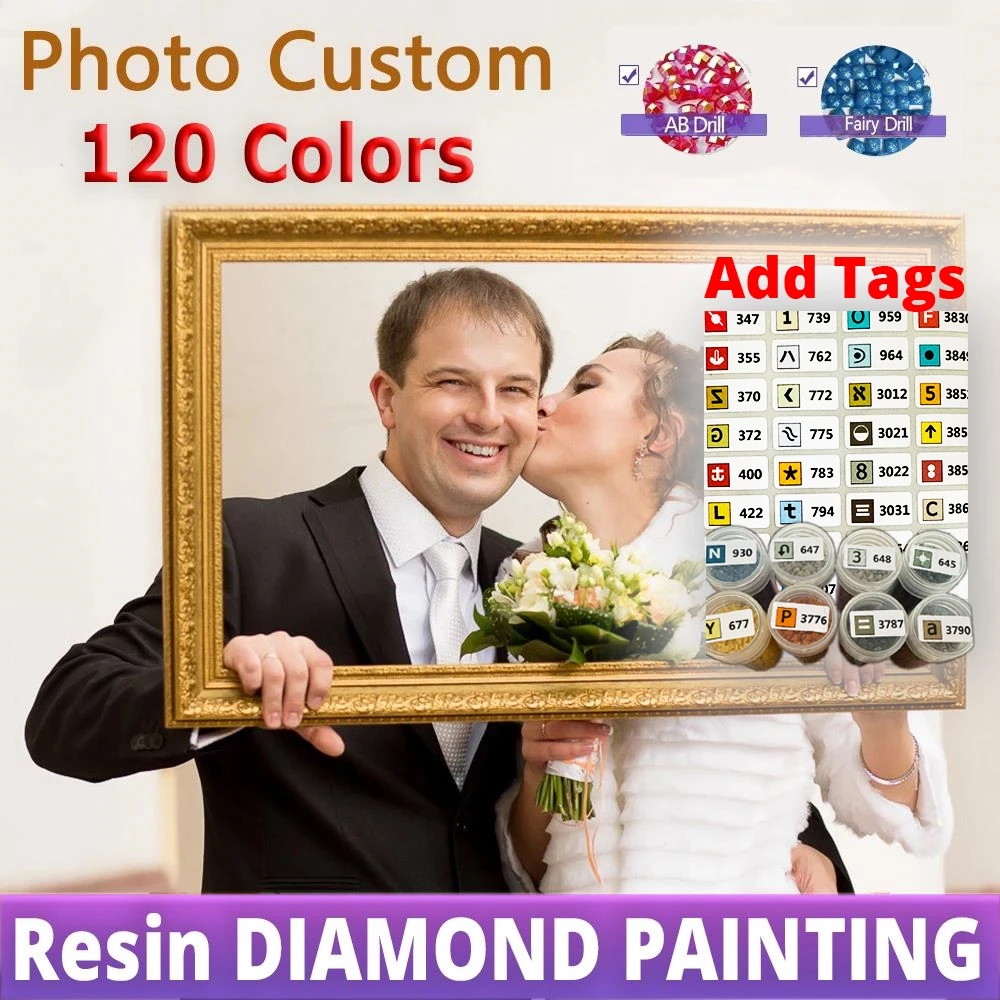 Diamond Painting 120 Colors Resin Fairy Dust AB Photo Custom Full Square Drill 5D DIY Cross Stitch Embroidery Decor