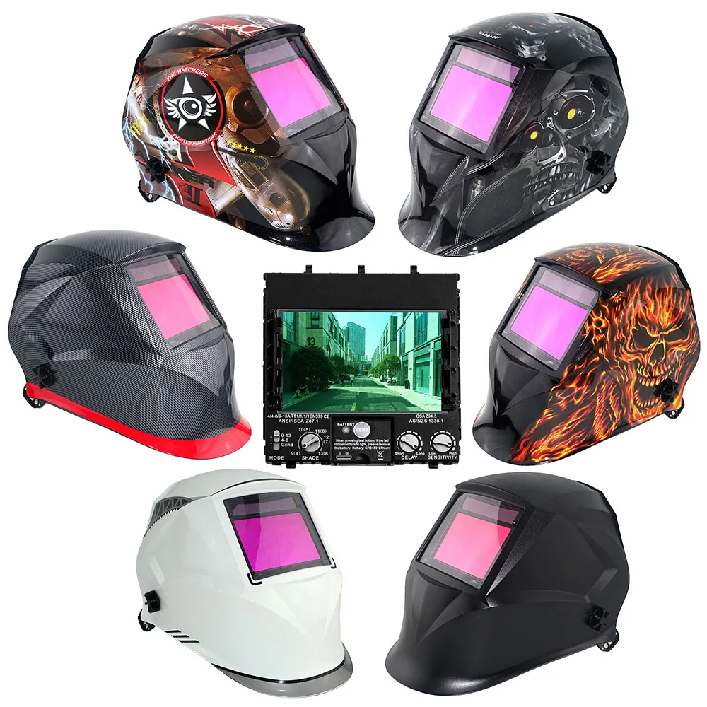 Professional Welding Helmet 100*65mm 1111 4 Sensors Grinding DIN 3/4-13 MMA MIG TIG EN379 Solar Auto Darkening Welding Mask images - 6