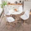 Modern 31.5" D Dining Table & 4 Dining Chairs with Solid Wood Legs, Dinette Table Set for Small Spaces Dining Room Restaurant 1