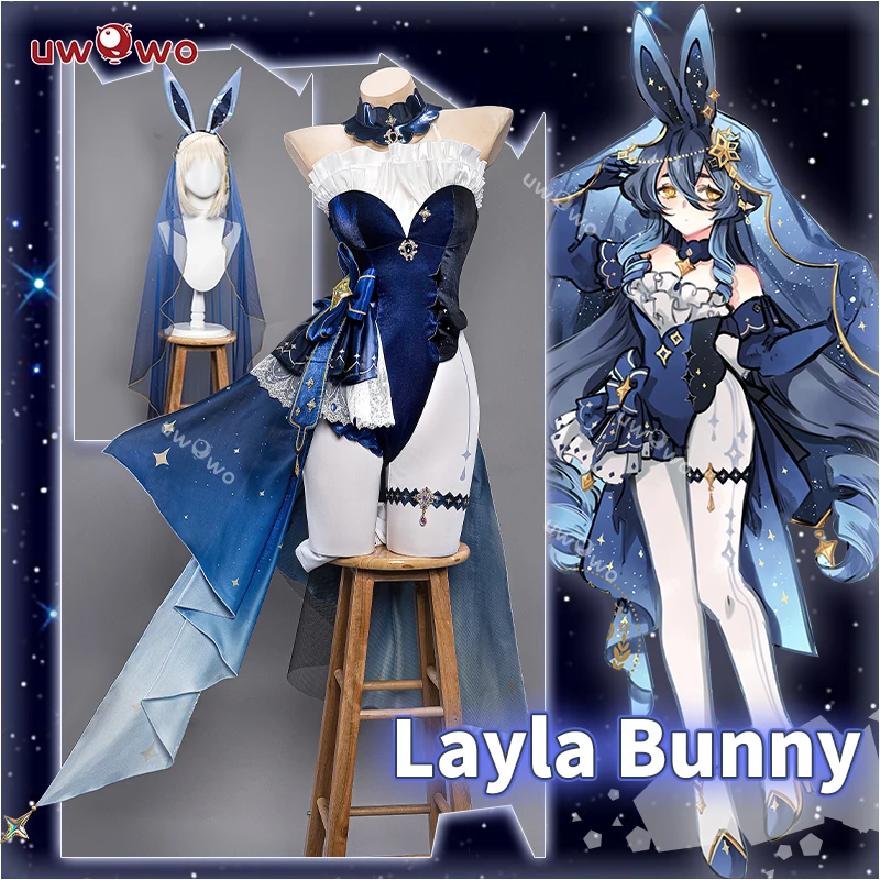 Uwowo Layla Bunny Suit Cosplay Genshin Impact Fanart Layla Cute Bunny Ver. Completo Cosplay