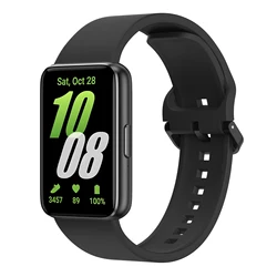 Soft Silicone Sport Strap for Galaxy Fit3 - Comfortable Replacement Watchband Accessory (Black)