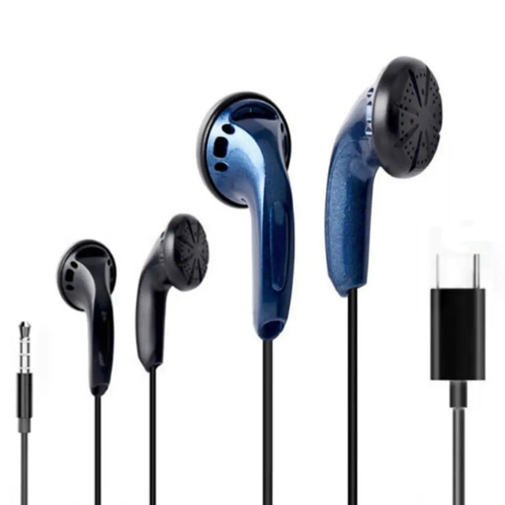 Music Earphone Flat Earbuds Earphone Wired Wired Heavy Bass Wired Headset 3.5mm/Type C High Fidelity Heavy Bass Headphone Sports