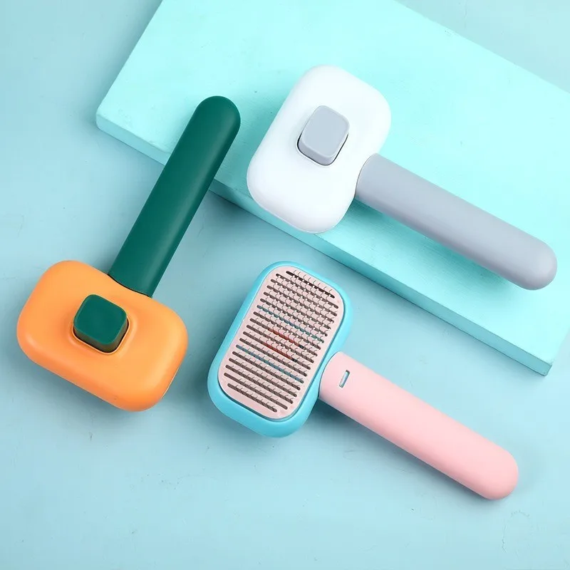 

Cat Brush Colored Stainless Steel Needle Comb Pet Massage Comb Floating Cat Brush Teddy Dog Brush Pet Comb for Samll Medium Dog