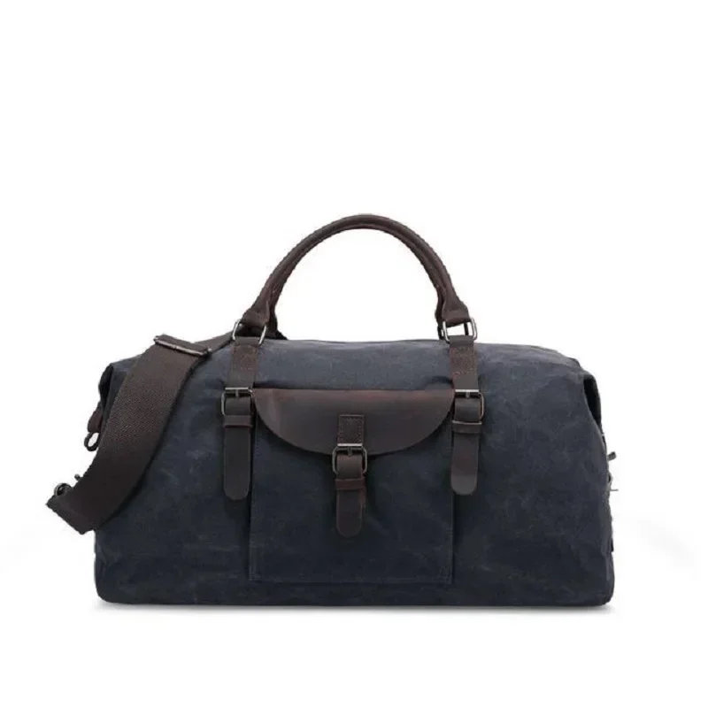 Vintage Waxed Canvas Men Travel Duffel Bag