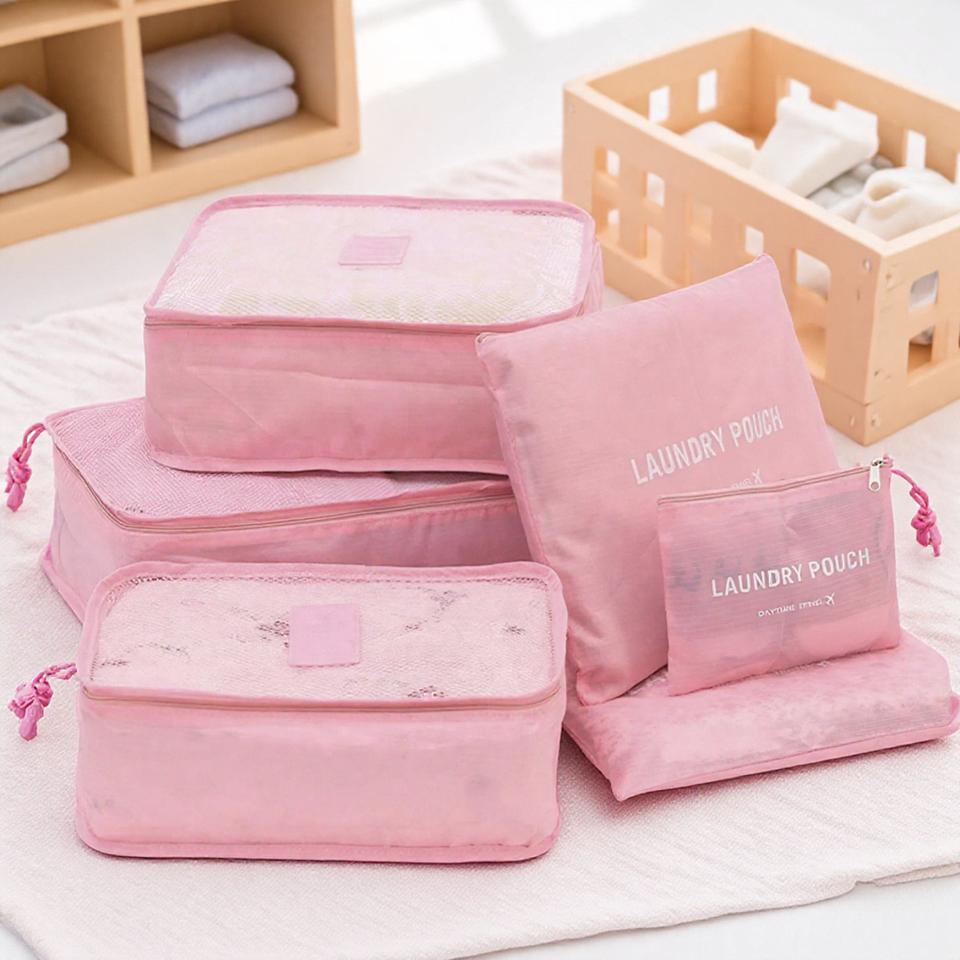 6Pcs Travel Storage Bag Set Organizer Luggage Pouch Suitcase Handbag Closet Divider Drawer Organizer Clothes Tidy