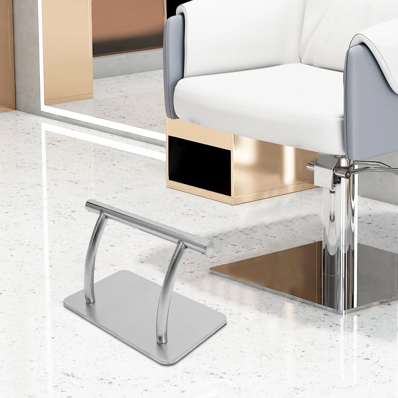 30*18cm Friseurstuhl-Fußstütze aus Edelstahl, Fußpedal für Friseursalon-Stuhl, Fußstütze unter dem Schreibtisch für Zuhause und Büro – Detail 10