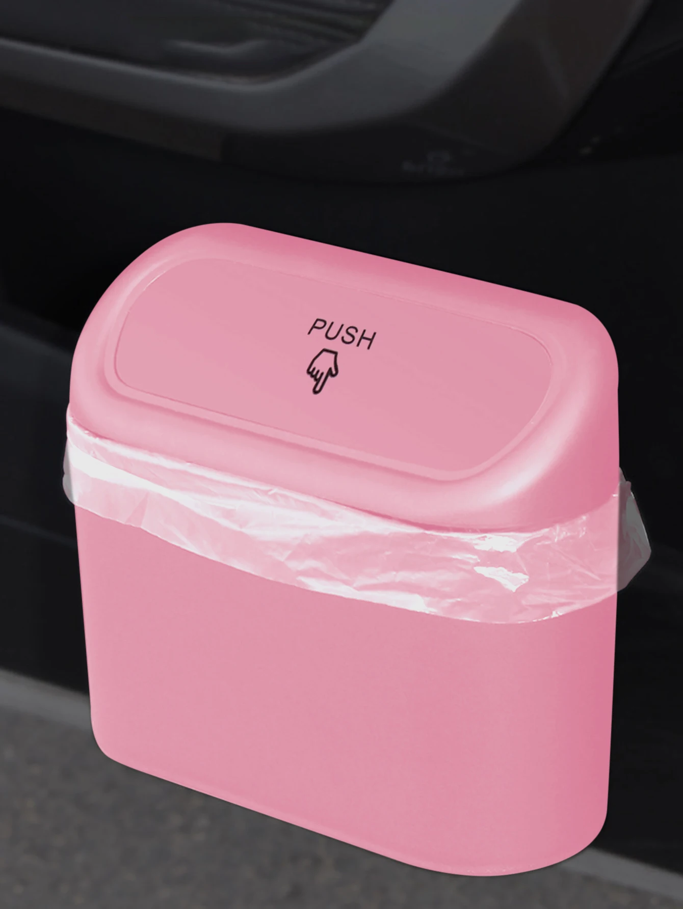 xuenair Mini bidone della spazzatura per auto con coperchio, portabicchieri per auto, con 3 mini sacchetti della spazzatura, impermeabile, per auto, casa, ufficio, scrivania, camera da letto