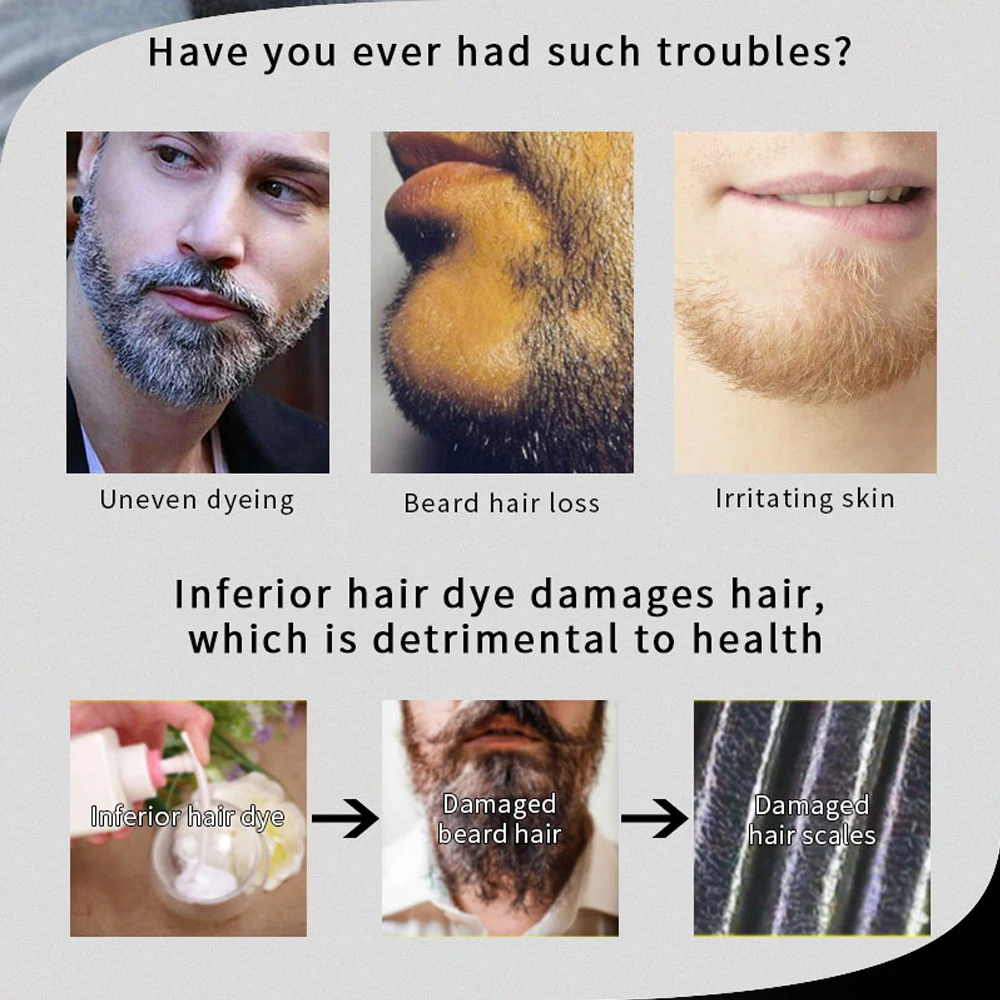 Hair Dye Shampoo 5 Minutes Men Efficient Blackening Beard Coloring Nourishing Beard Shampoo Dye Herb Natural Repair Faster Hair Color Dye 10pcs