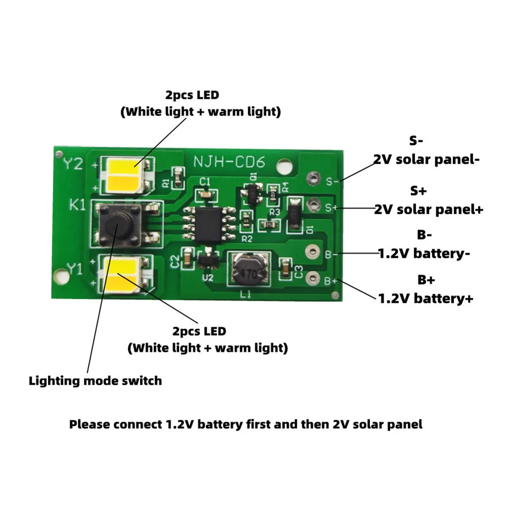Portable Solar Ceramic Lamp Circuit Control Board Strong Ornamental Lantern Light Control Circuit Board for Outdoor Garden Light