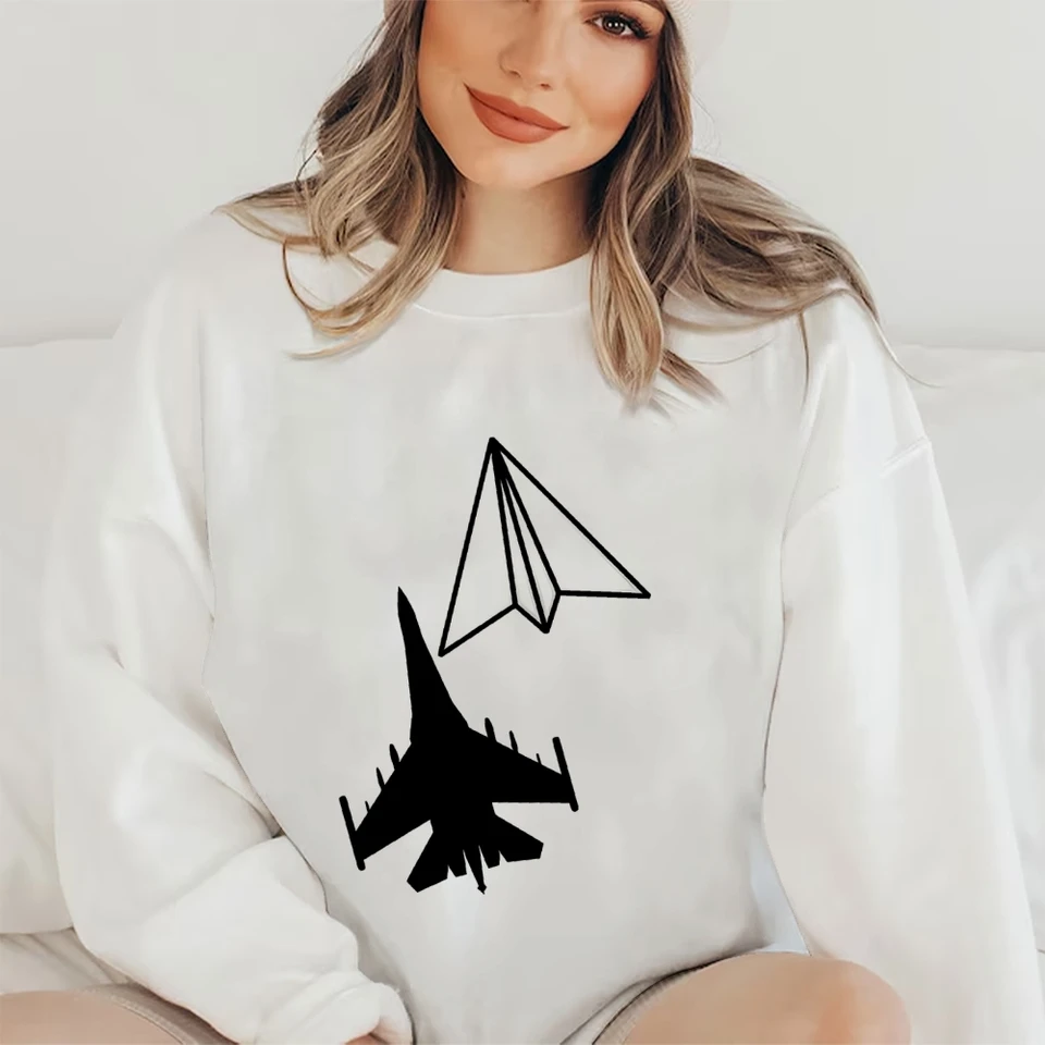 Comfortable Cotton Paper Plane Jet Sweatshirt