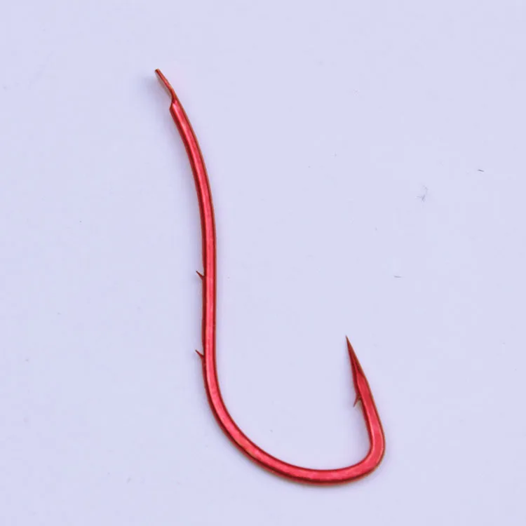 Red hook back thorn hook curve hook long handle beach fishing black snapper  pomfret pike hook bass sand tip hook