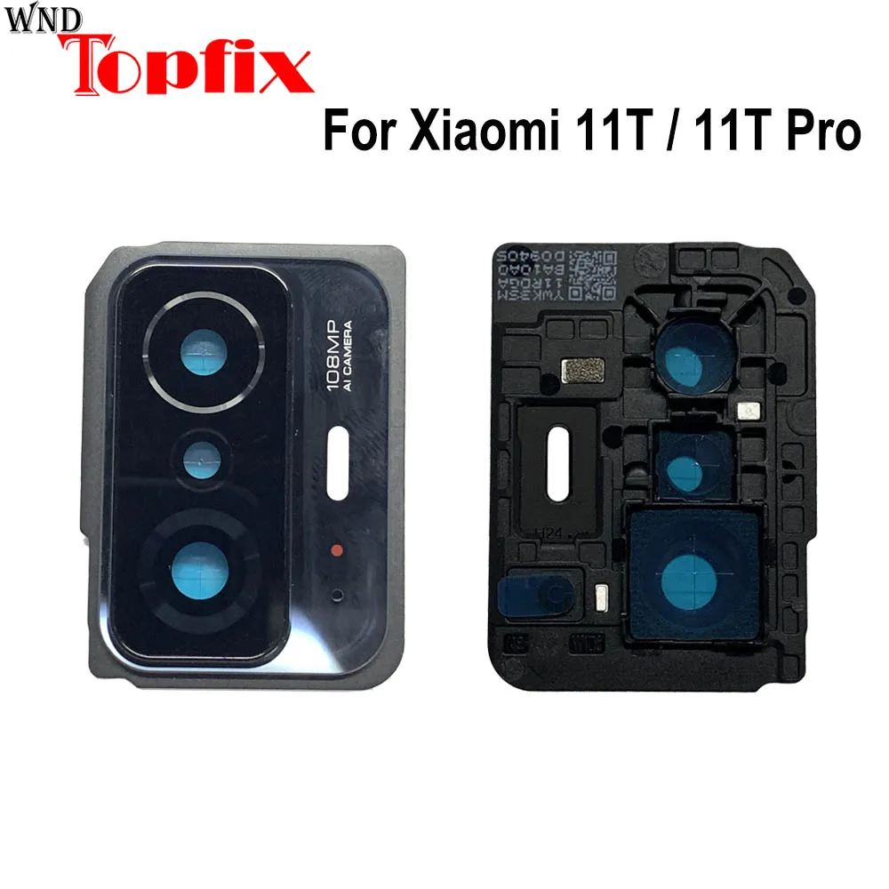 Back Rear Camera Lens Glass With Frame For Xiaomi 11T / 11T Pro Camera