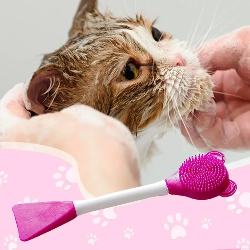 Cat Chin Cleaner Manual Silicone Cat Cleaner Brush Silicone Brush Heads Cleaning Tool For Gums Jaw Tongue Chin And Face Cleaning 4