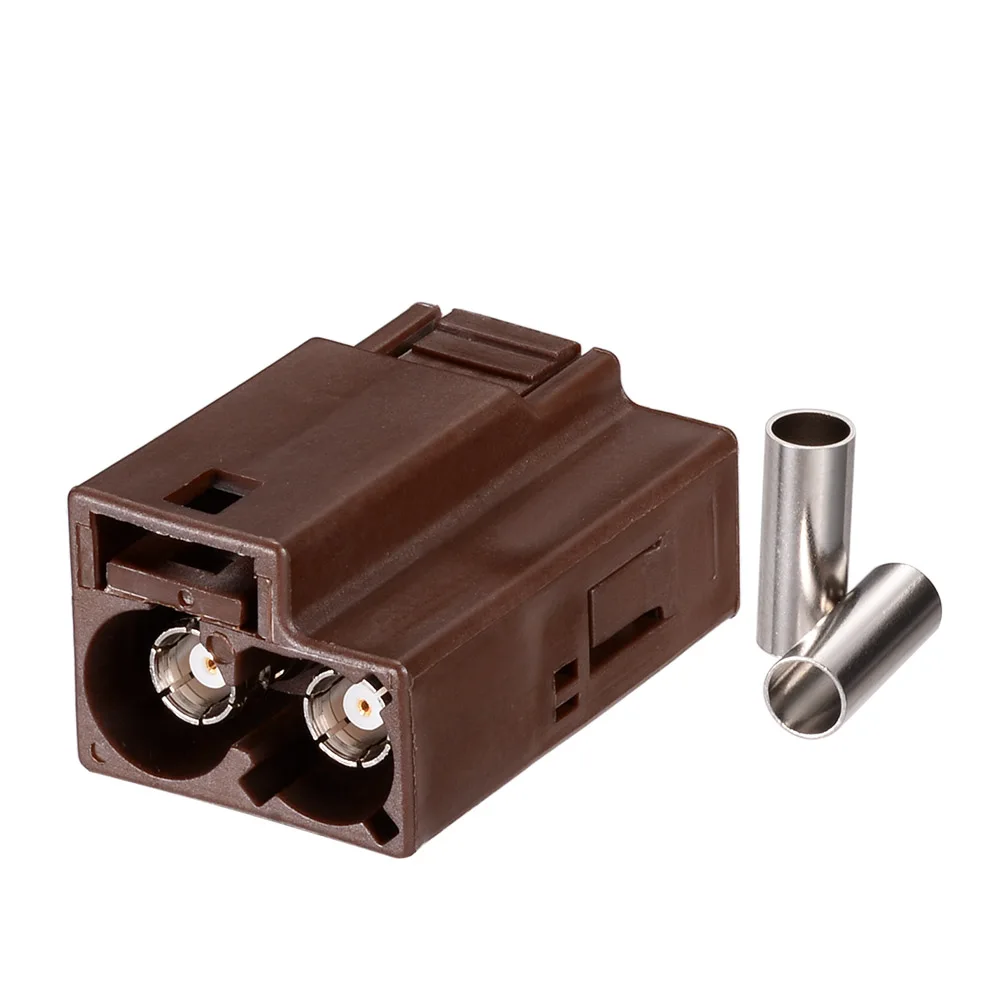 Brown Female RF Coaxial Cable Connector for Telecommunications