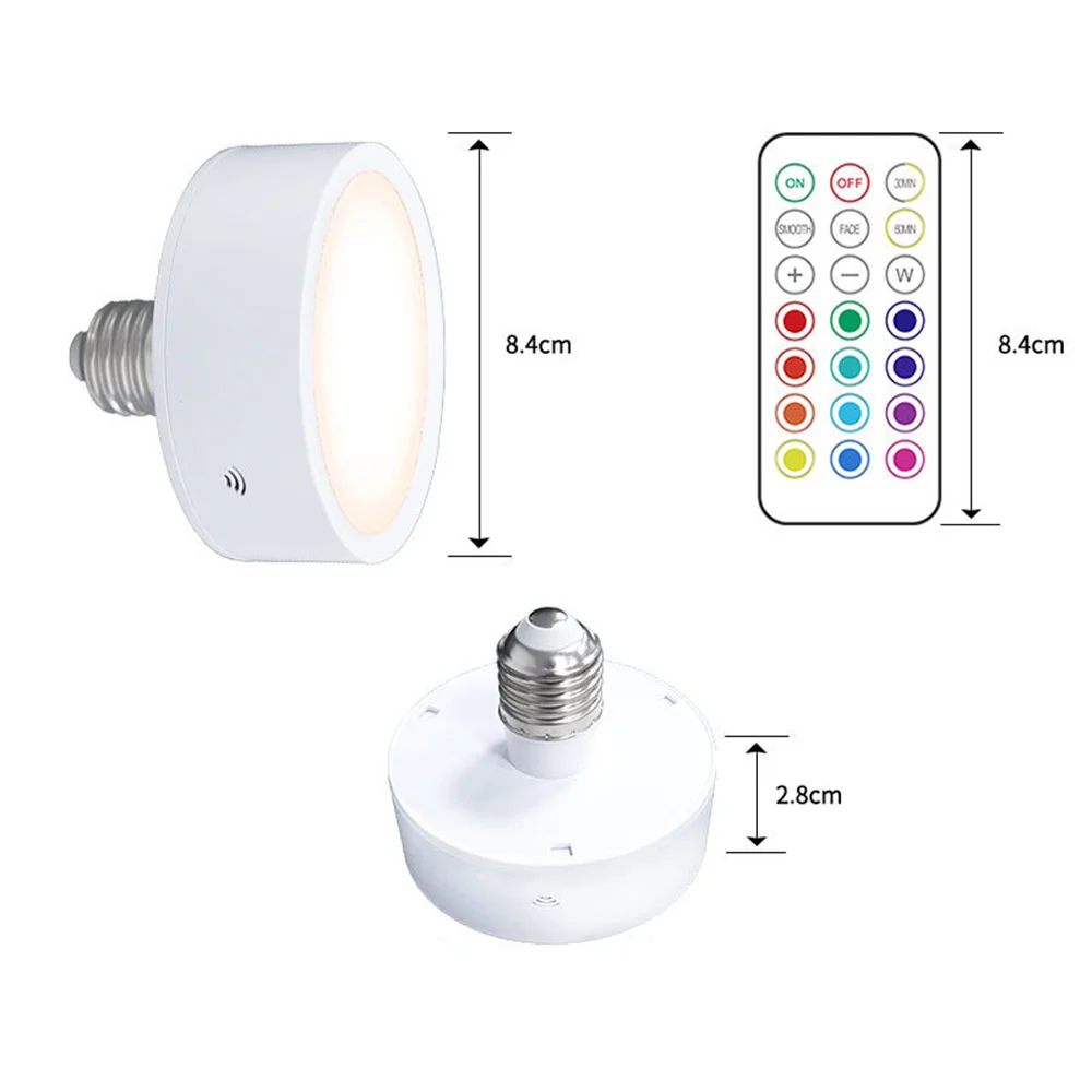 E26/E27 Base 85MM Led Puck Light RGBW & Remote Controller &Touch Sensor Indoor Holiday Decoration for Bedroom,Foyer
