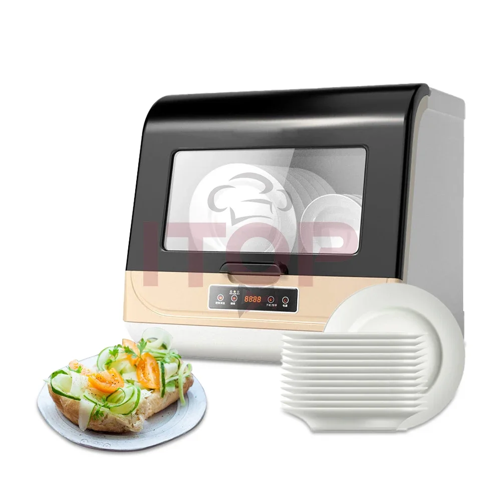 ITOP Standard 5 Sets Lavaplatos White Gold Automatic Compact Tabletop Dishwasher Restaurant Hotel Kitchen Dish Washer 4