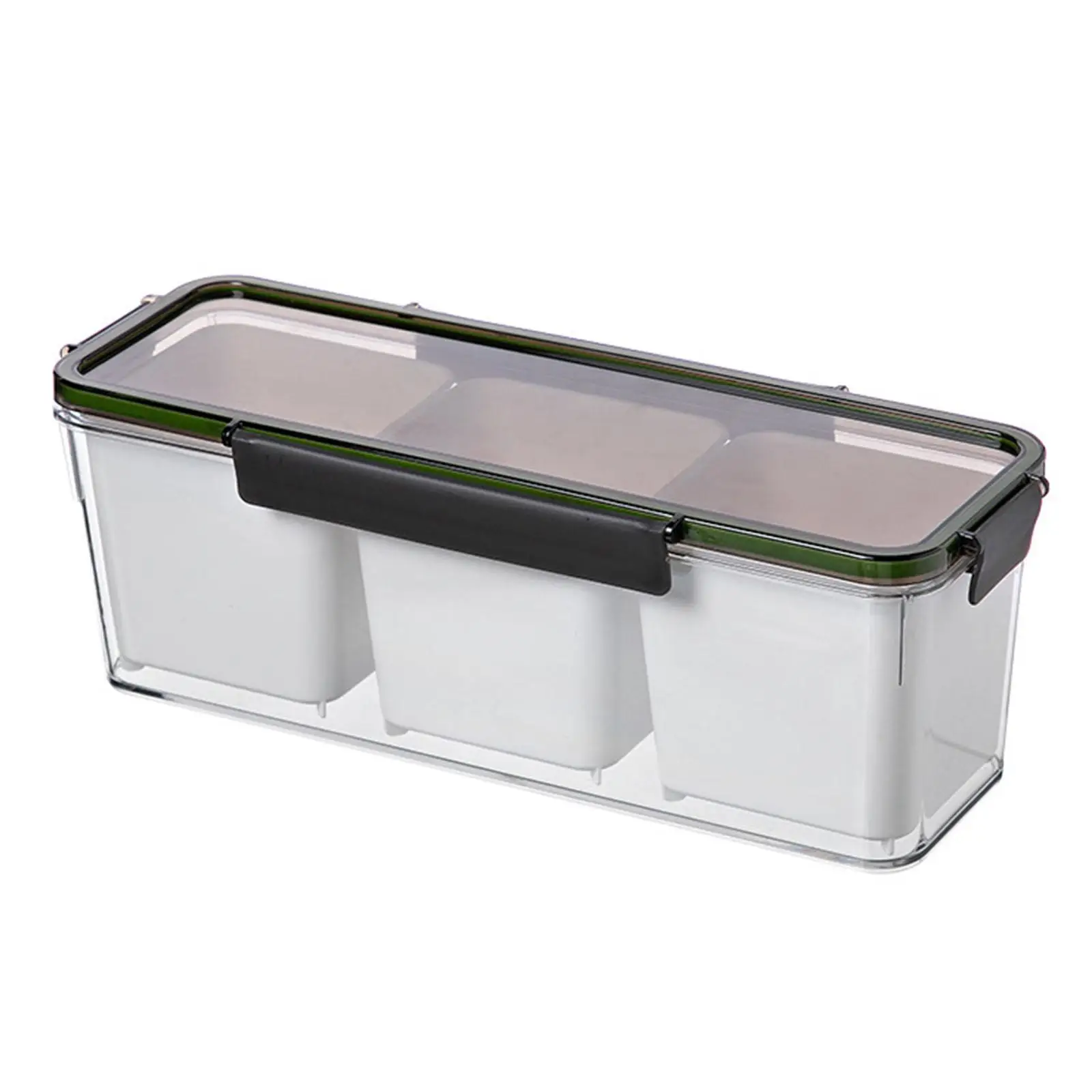 Chilled Condiment Server with Lid Multipurpose on Ice 3 Compartment Ice Serving Bowl for Outdoor Vegetables Meats Seafood Fruits