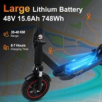 【Direct à l'ue】 Scooter électrique 750W 15.6Ah scooters électriques puissants 10 pouces anti-dérapant tout-terrain trottinette électrique 3