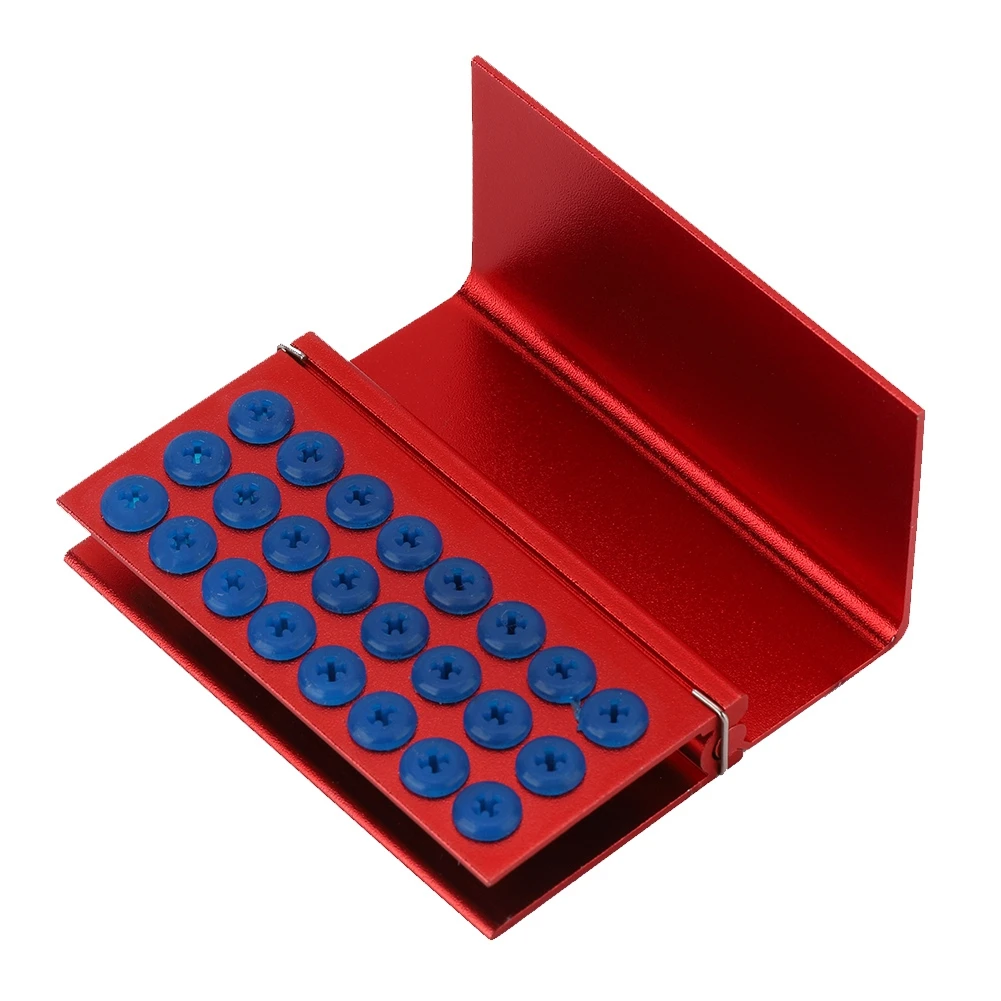 Aluminium Alloy 24 Holes Dental Disinfection Box With Silicone Pads High-speed Needle Burs Holder Autoclavable Dentist Materials images - 6