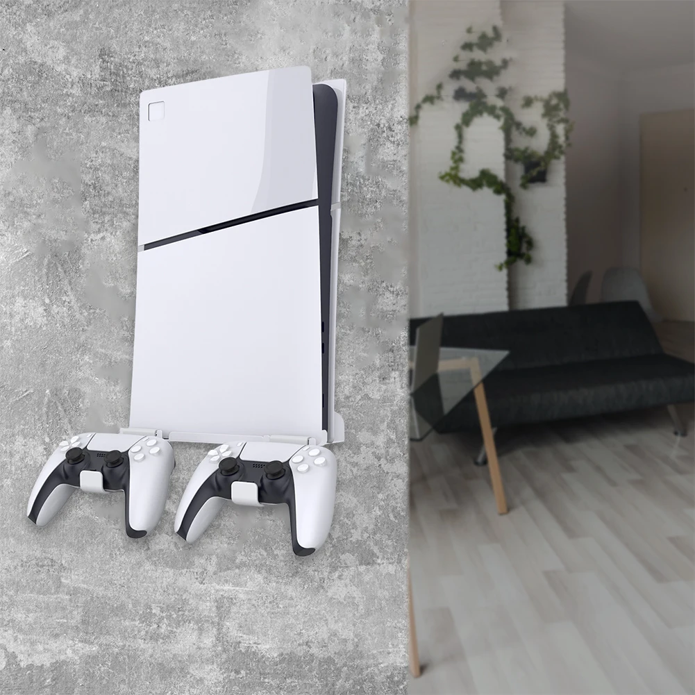 Supporto Per Console Con Staffa Per Montaggio A Parete Con 2 Supporti Per Controller Supporto Da Appendere A Parete Per Ps5 Slim Digital Edition E Dis