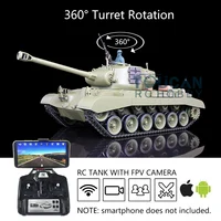 1/16 Heng Long FPV 7.0 Plastic M26 RTR RC Tank 3838 360° Turret Steel Gearbox Green Color Speaker For Boys Toys TH17303-SMT2 1