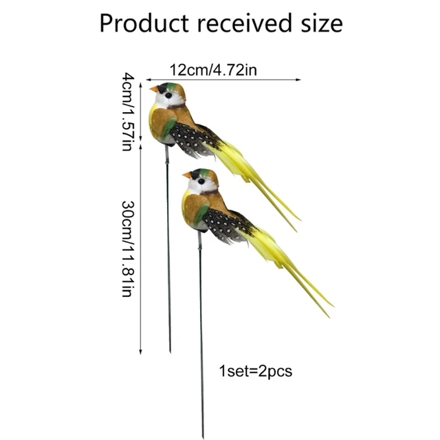 Szimulált Állati Rajzfilm Toll Madár Virág Pot-Dekor Kerti Táj Dísz - Image 6