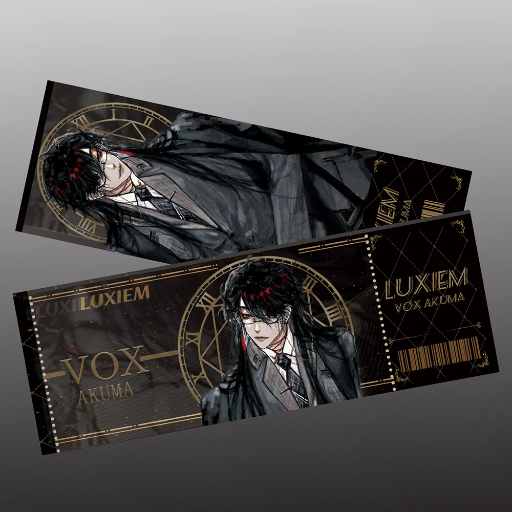 2022 HOT Anime Luxiem Vox Akuma Cute Black Metal Badge Brooch Pin Postcard  Souvenir Toys Polaroid Gifts Collection Laser Ticket