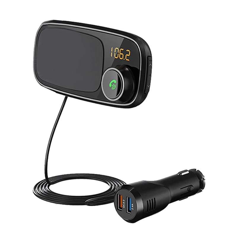 

Автомобильный MP3-плеер, гарнитура Bluetooth, FM-трансмиттер, аудио адаптер, двойное зарядное устройство USB QC3.0, быстрая зарядка с держателем для телефона