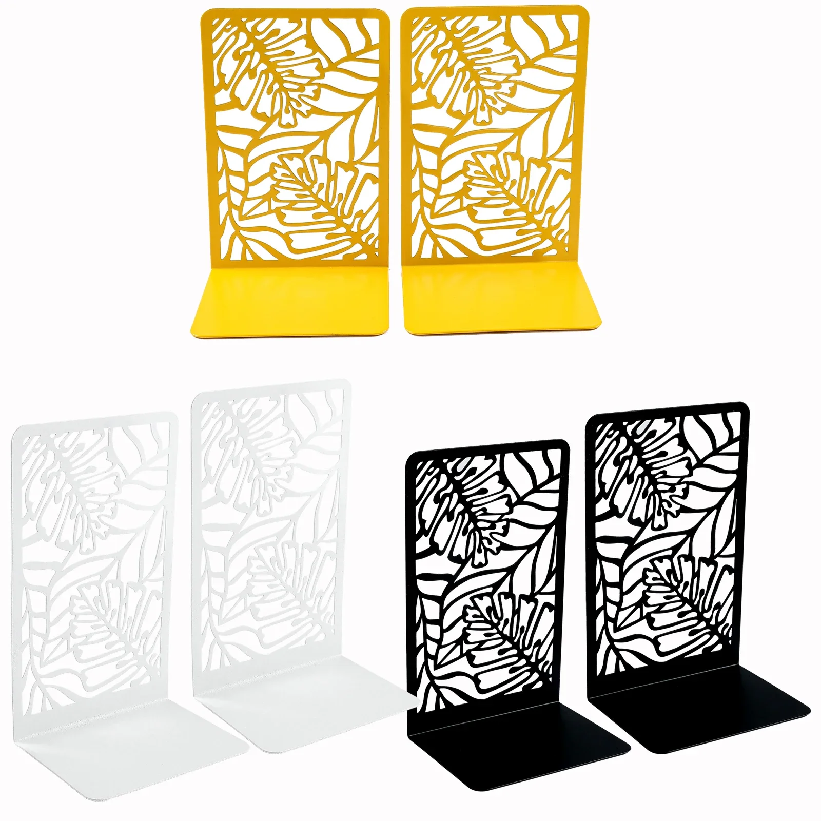 Simple Plant Hollow leaf bookends Retractable Desktop Book Holder File Tidying Tools Office Schoolroom Book Support Book Organizer Book Holder Book Stand