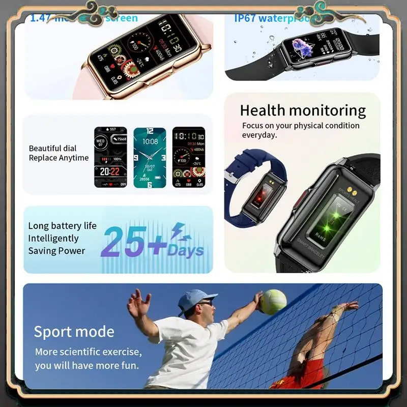 Premium Smart Watch Women Men Bluetooth Connected Phone Music Fitness Sports Bracelet Sleep Monitor