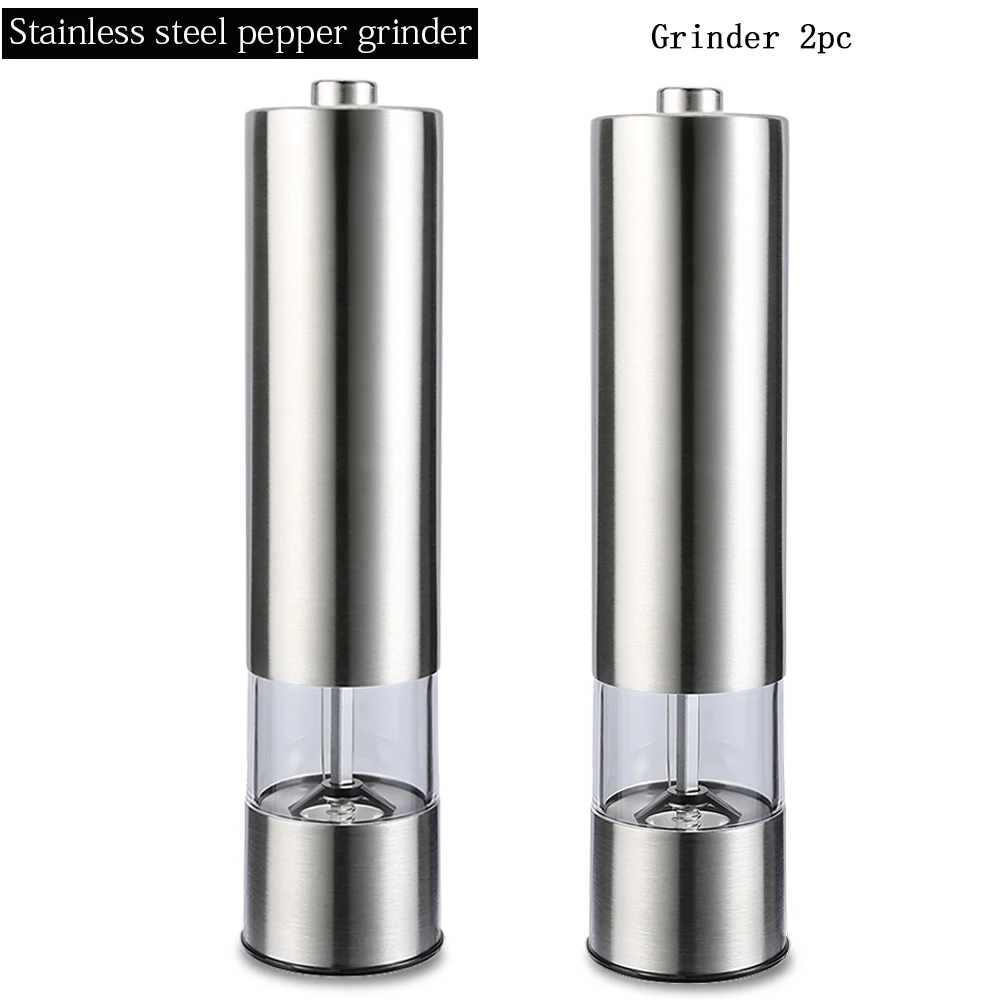 Electric Pepper Mill with Portable Stand Stainless Steel Spice Grain Seasoning  Grinder with Led Light Kitchen Grinding Tool