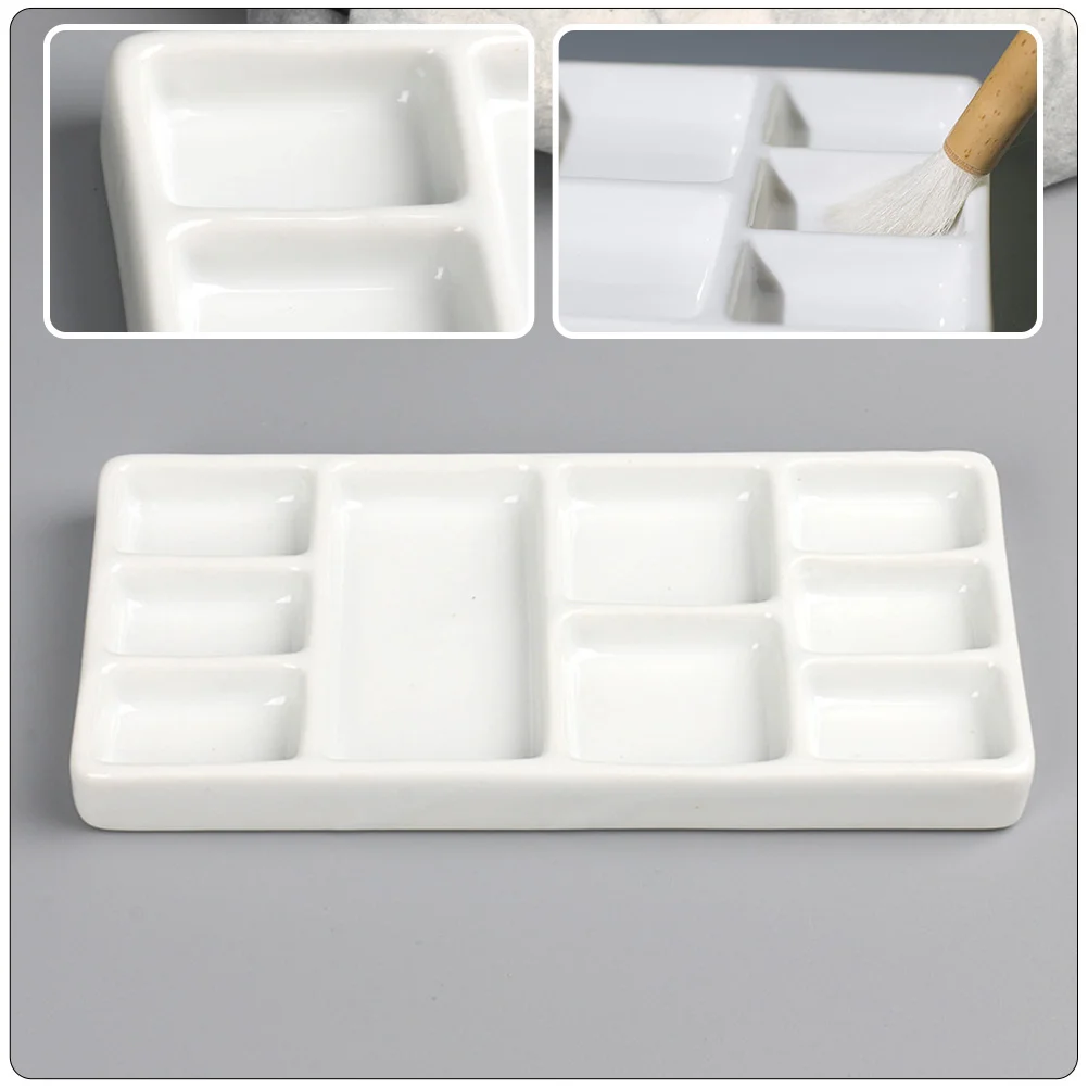 Palette Porcelain Paint Pallet Tray Pallets Trays Watercolor Plastic Mini for Painting Pigment