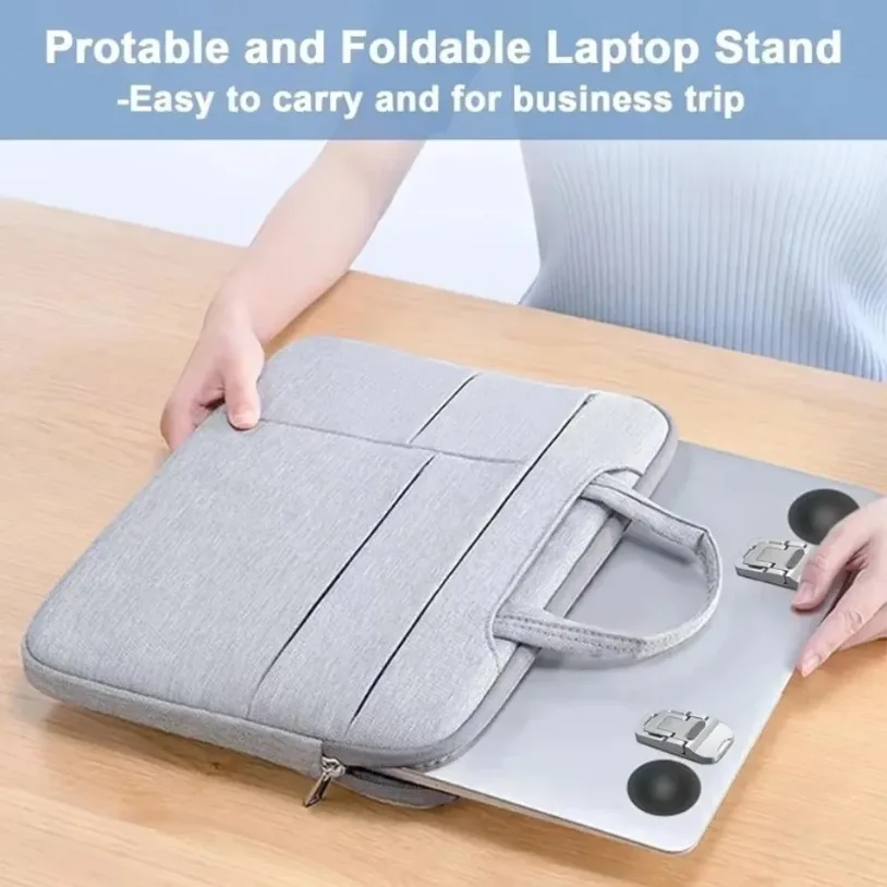 Laptop Stand 2pcs/Set Adjustable Angles Foldable Desktop Invisible Mini Portable Alloy Riser for Notebook