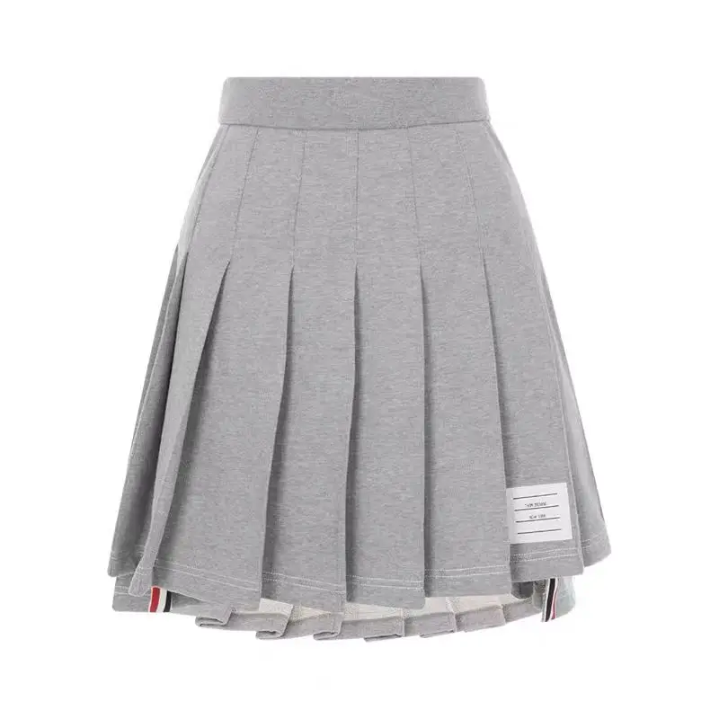 

2024 New TB Skirt Women's Autumn/Winter Fashion Pleated Stripe High Waist Half Skirt High Quality Thick Irregular Short Skirt