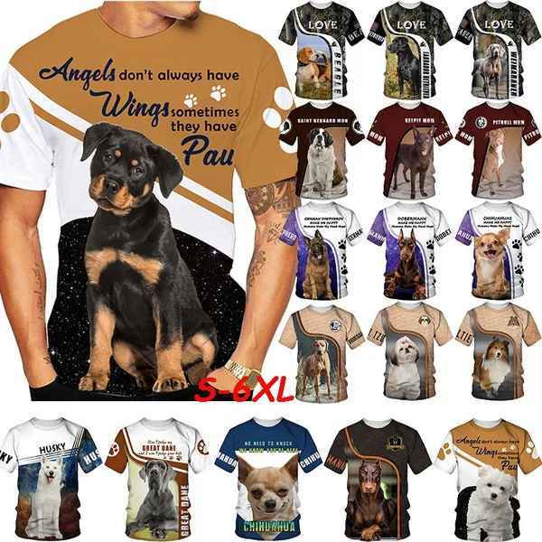 

Summer Funny Animal Dog 3D Printed Cute T Shirts Unisex German Shepherd Graphic Tee Tops