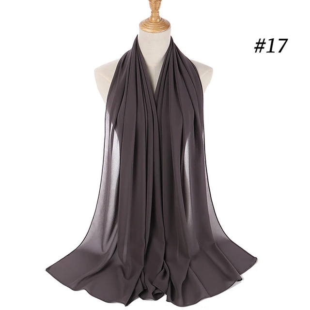 Voile musulman en mousseline pour femme, long et uni, en mousseline bulle, foulard hijab en mousseline pour femme musulmane