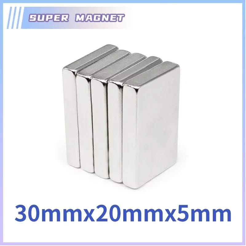2/5/10/15/20 Pz 30X20X5Mm Blocco Potenti Potenti Magneti N35 Terre Rare Magnete Al Neodimio 30X20X5 Magnete Permanente Ndfeb 30*20*5
