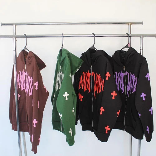 가을과 겨울을 위한 스타일리시한 Y2k Men Emo Streetwear Hoodie Zip Up 스웨터 추천