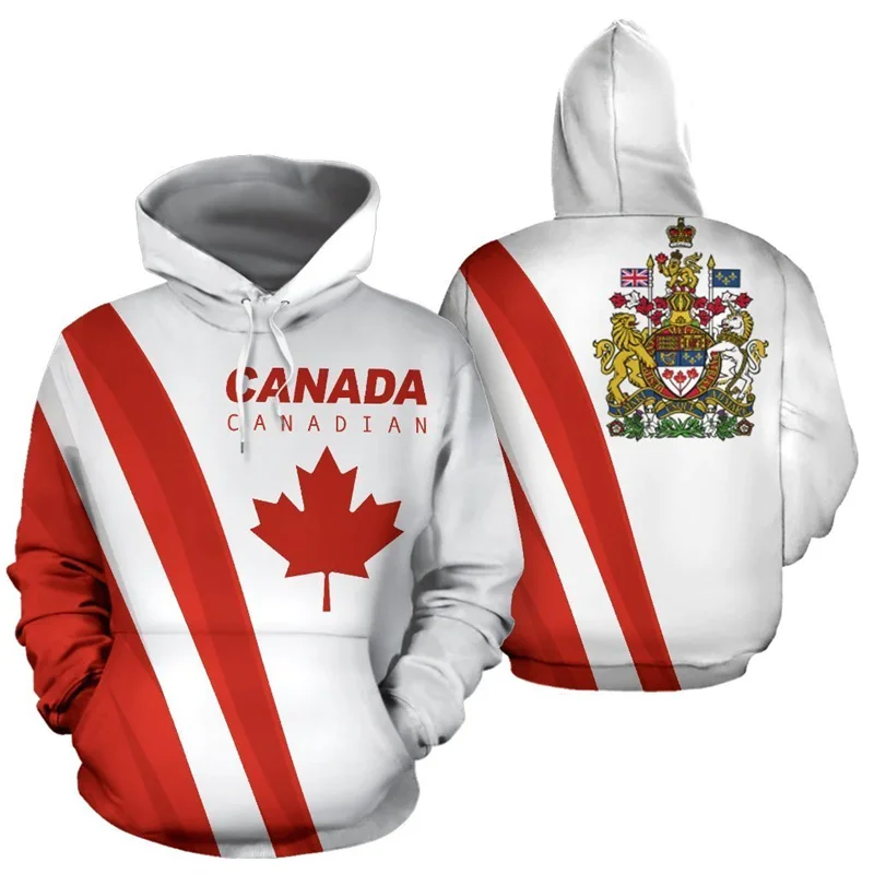 thumbnail image 1 of Sudadera con capucha con estampado 3D de hoja de arce de Canadá para hombre y mujer, sudaderas de gran tamaño, moda urbana, sudadera deportiva con capucha para niños, ropa Y2k, 1 of 5
