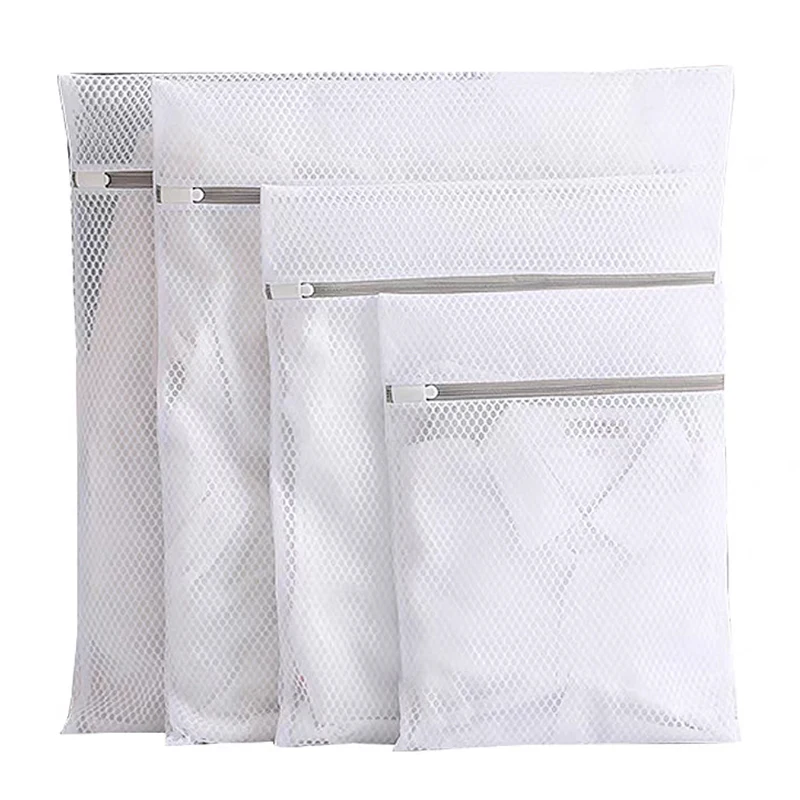 White Durable Large Washing Laundry Bag Mesh Organizer Net Dirty Bra Socks Underwear Shoe Storag Wash Machine Cover Clothes images - 6