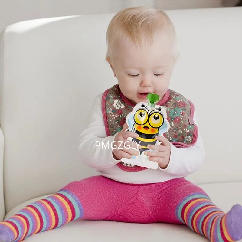 8Pc Smoothie Squeeze Bags Refillable Lock Bag 148 ml Reusable Food Pouch Baby Packaging Reusable Squeeze Pouch