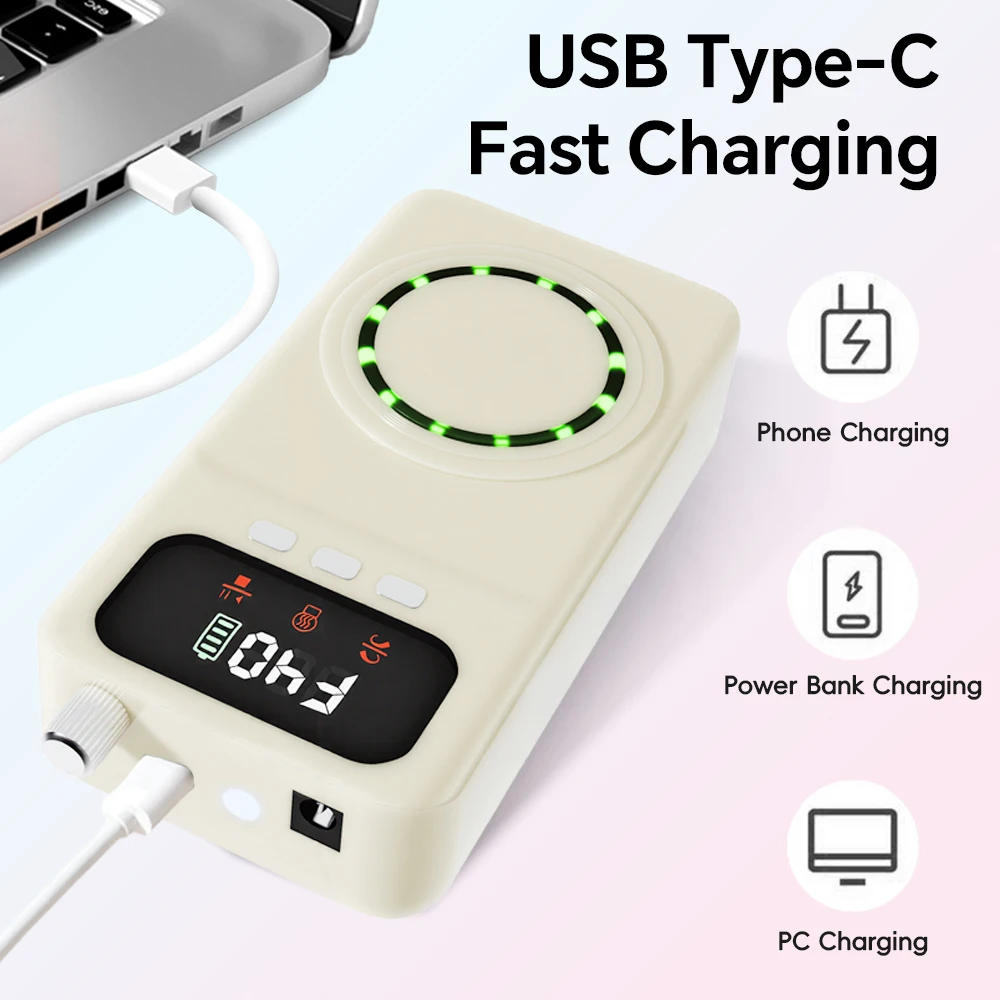 2 in 1 Electric Nail Drill Kit with UV Nail Light and LED Display, Professional Manicure Pedicure Polishing Tool for Home, Salon